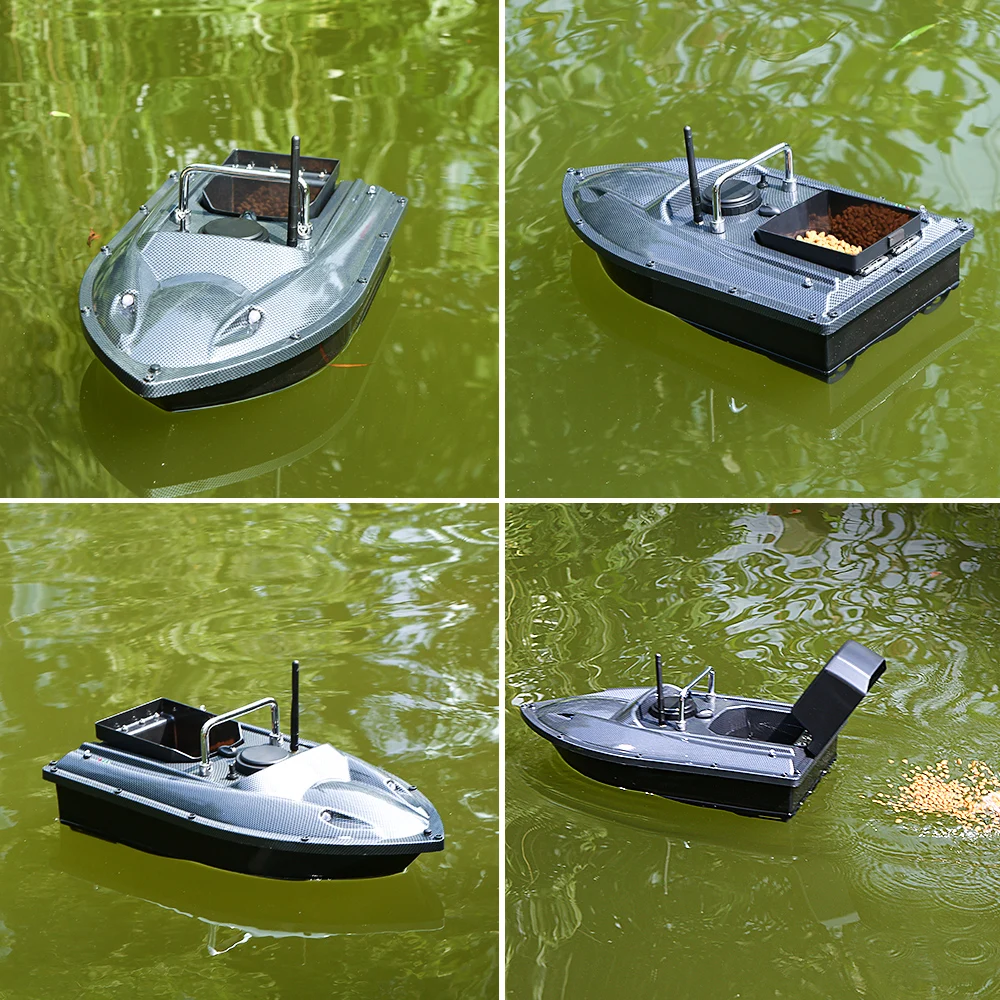 500M RC Fishing Bait Boat with Bag 2 Motors Night Light Lure Remote Control Fishing Ship One Key Fixed Speed Cruise