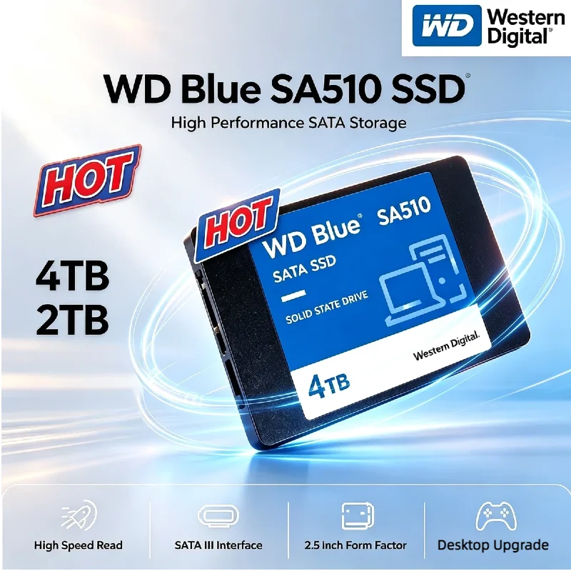 Western Digital WD SA510 SATA III 2.5 Inch Internal Solid State Drive 1TB 2TB Internal SSD Hard Disk For Desktop Game PC Upgrade