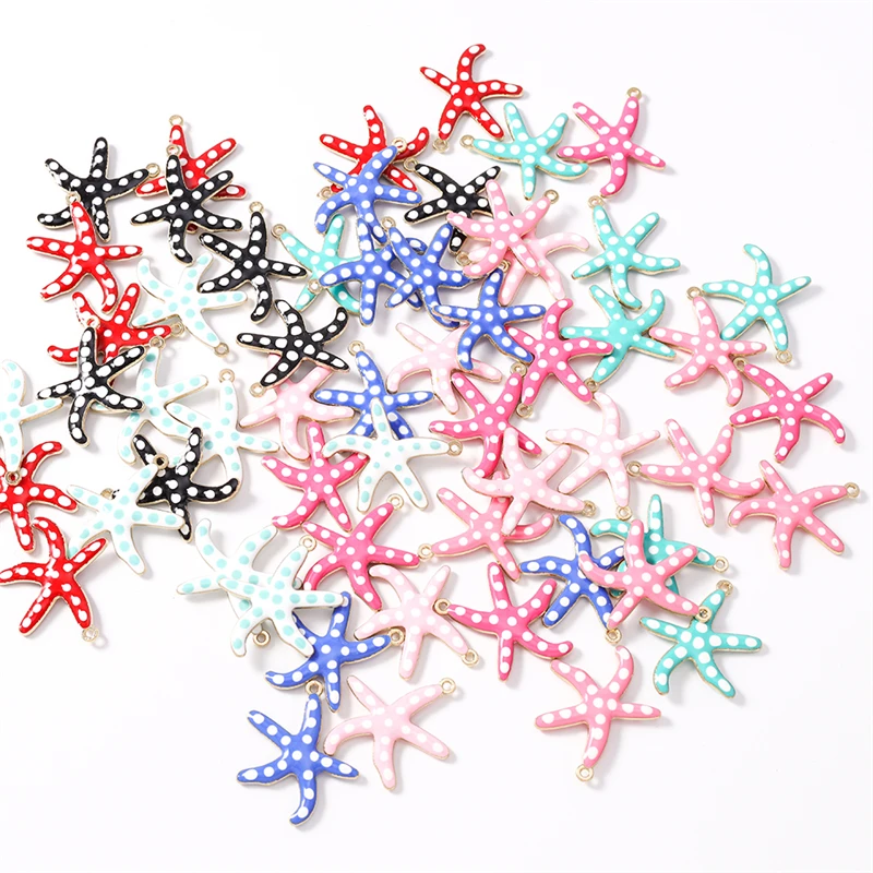 

Duarte 20Pcs/Lot Cute Colorful Enamel Starfish Charms Pendants for Making Drop Earrings Necklace DIY Crafts Jewelry Accessories