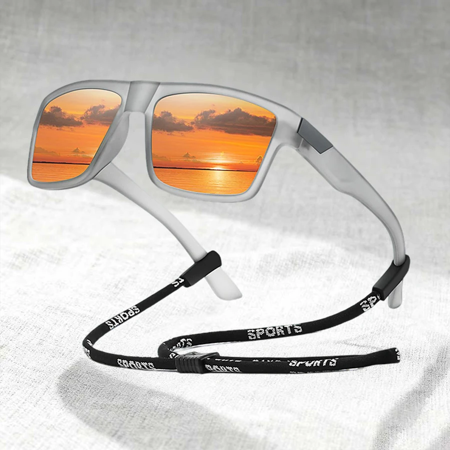 نظارات شمسية رياضية كلاسيكية UV400 مع سلسلة نظارات واقية عالية الجودة للأنشطة الخارجية وصيد الأسماك والسفر والجري والقيادة #6
