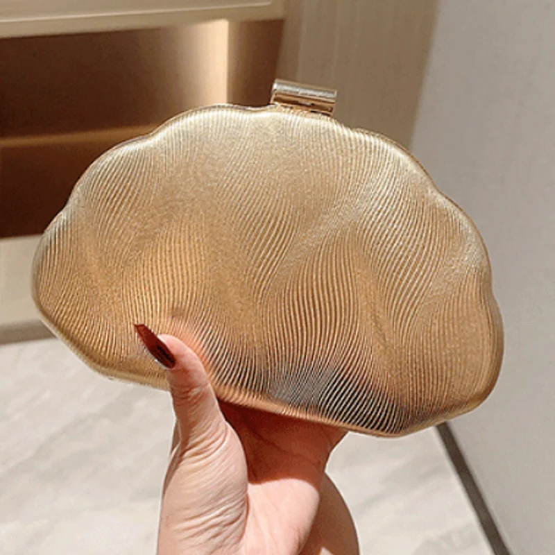

New Shell Leather Banquet Bag Women's Handbag Versatile Bridal Clutch Bag Chain Crossbody Bag