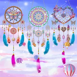 DIY Diamond Painting Wind Chime pendant.Handmade diamond stickers outdoor porch decoration butterfly hummingbird DIY pendant