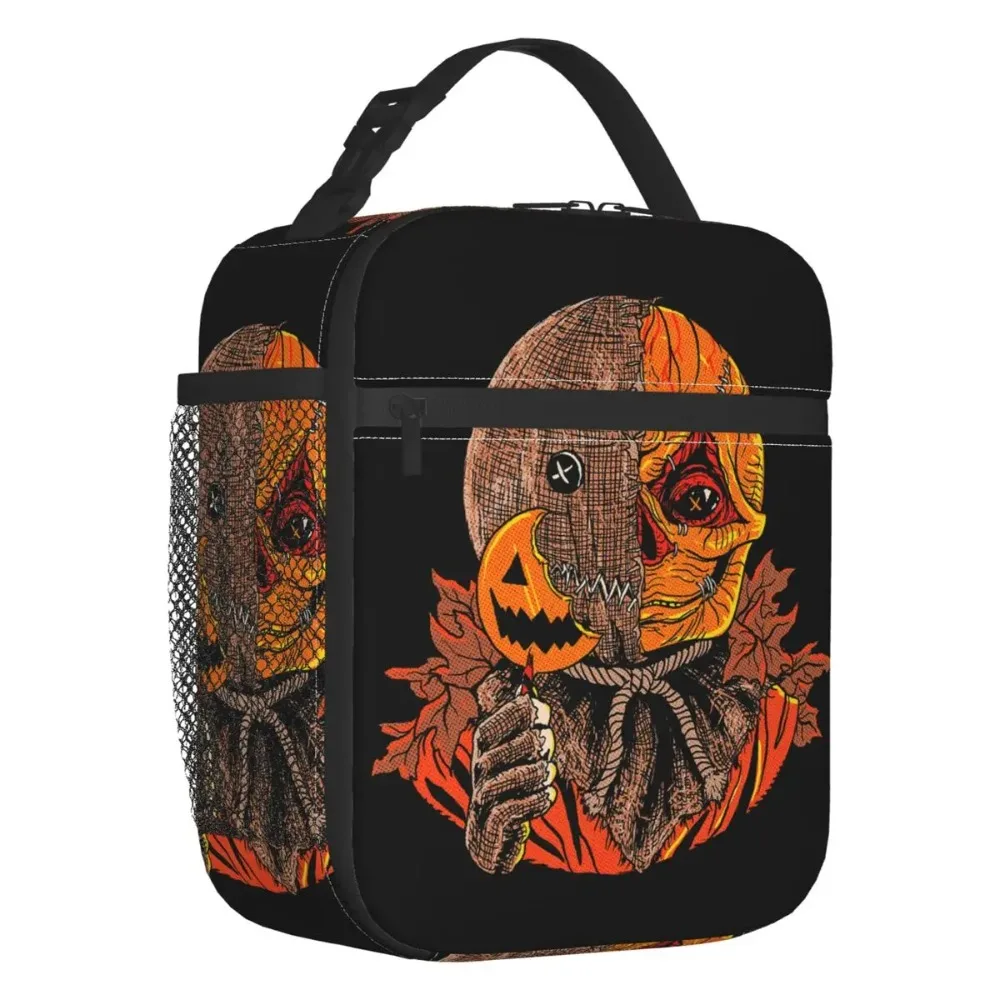 Halloween Spooky Movie Trick R Treat Sam Pumpkin Insulated Lunch Bag for Outdoor Picnic Resuable Cooler Thermal Lunch Box Women