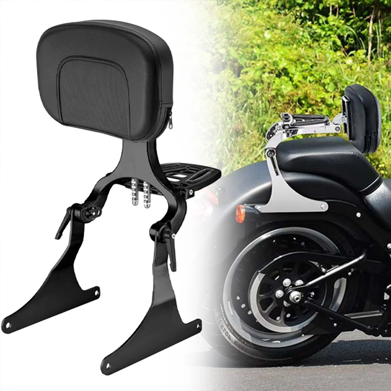 Motorcycle Backrest For Harley Softail 2007-2017 Fat Boy Night Train Cross Bones Custom Standard Springer Passenger Sissy Bar