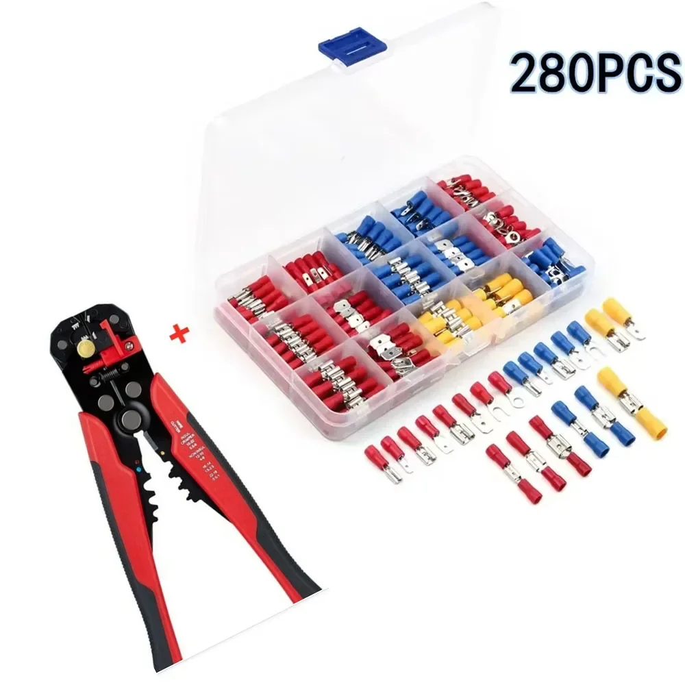 New Insulated Cable Connector Electrical Wire Crimp Spade Butt Ring Fork Set Ring Lugs Rolled Terminals Assorted Kit