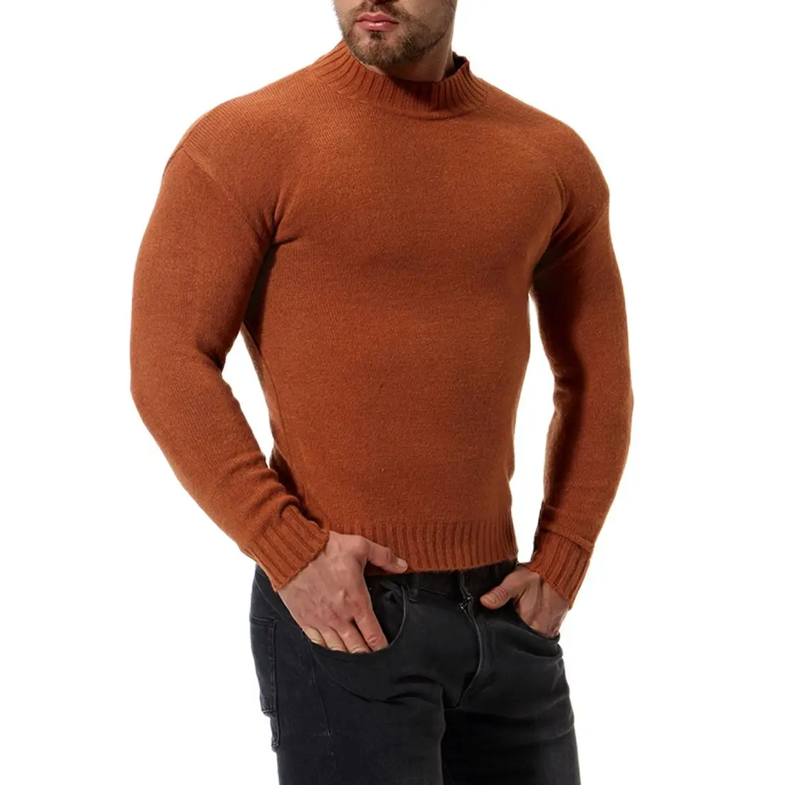 

Man Aurumn Sweater Winter Man High Collar Body Knitting Sweater