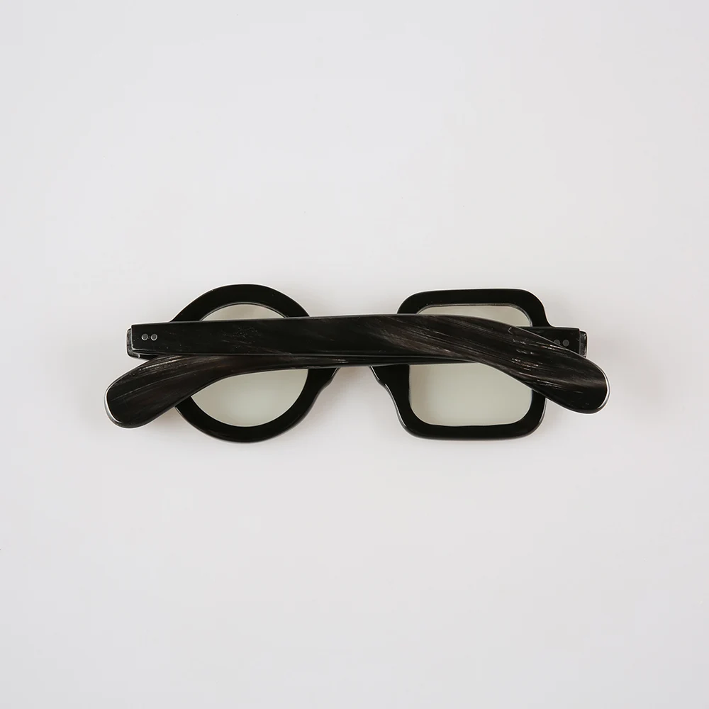 Eyeglass Frames Unique Vintage Round Square Stripe Myopia Eyewear Handmade Buffalo Horn Prescription Reading Man Glasses Frames - view 4