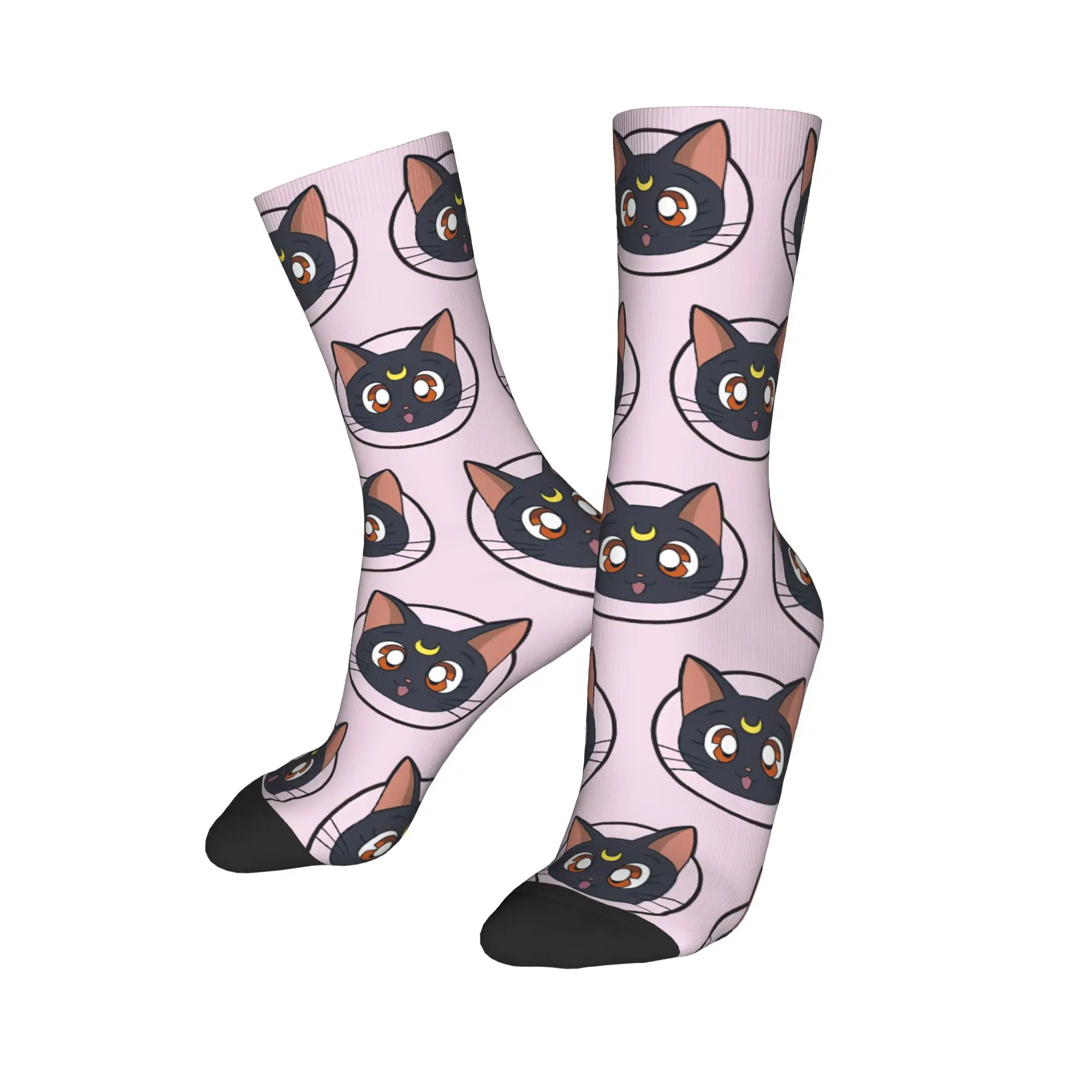 Trendy Unisex Crew Socks Sailors Moons Luna girls anime Merchandise Cozy  Sweat Absorbing Dress Socks