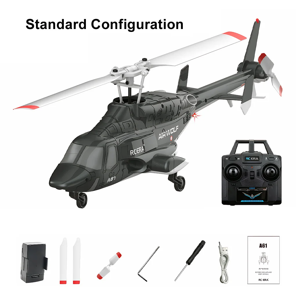 เฮลิคอปเตอร์บังคับวิทยุ 1/52 RC ERA A61 รุ่น Little Flying Wolf พร้อมไฟแสดงตำแหน่ง บินได้สี่ทิศทาง จำลองเครื่องบินรบไร้คนขับ ของเล่นเด็ก ของขวัญ