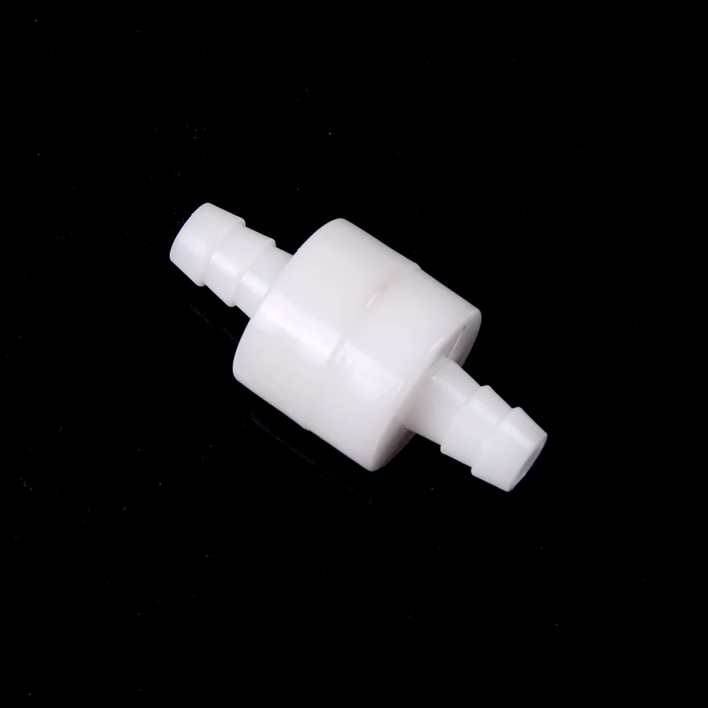 【F】1PC White 8mm Plastic One Way Inline Check Valve Fuel Gas Liquid Water Suitable For Water Petrol Oils
