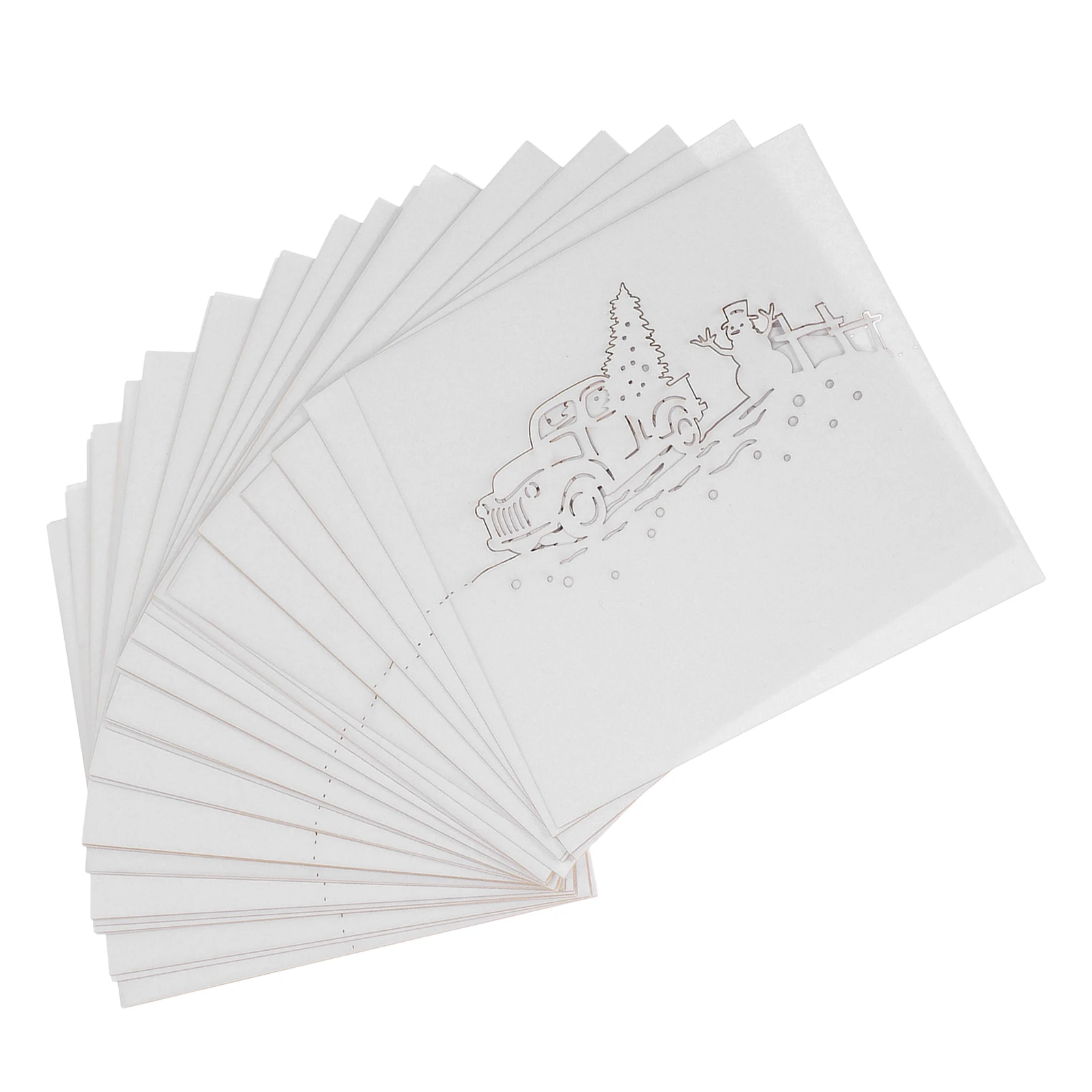 

50Pcs Christmas Table Place Cards Holiday Party Name Tent Cards with Snowman Tree Cutout Design Blank Seating for Dinner Wedding