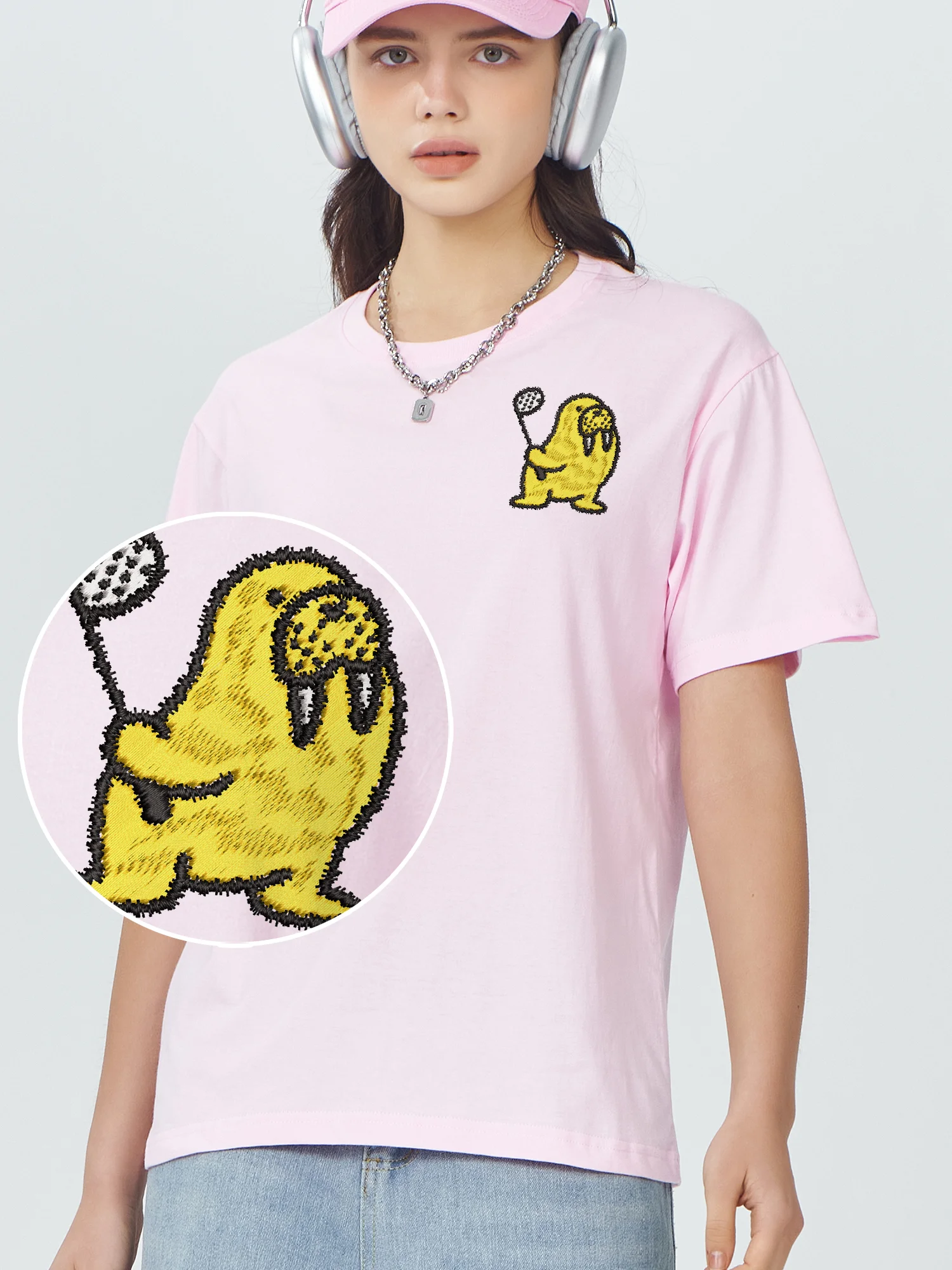 Seals Playing Golf Embroidered Short Sleeve TShirt Tops For Men Women 100% Cotton Casual Fashionable Embroidery Tops Tees