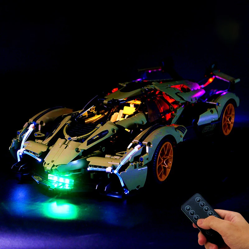 

DIY LED Light Kit V12 Vision GT Light Kit Remote-Controlled LED for MY88001 Tech Hypercar Display (Lights Only)
