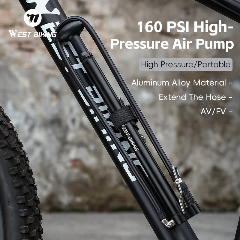 

WEST BIKING Foot Pedal Integrated Portable Pump with Gauge Bicycle Tire Air Pump High Pressure Pump for Bikes Ball Inflatable ﻿