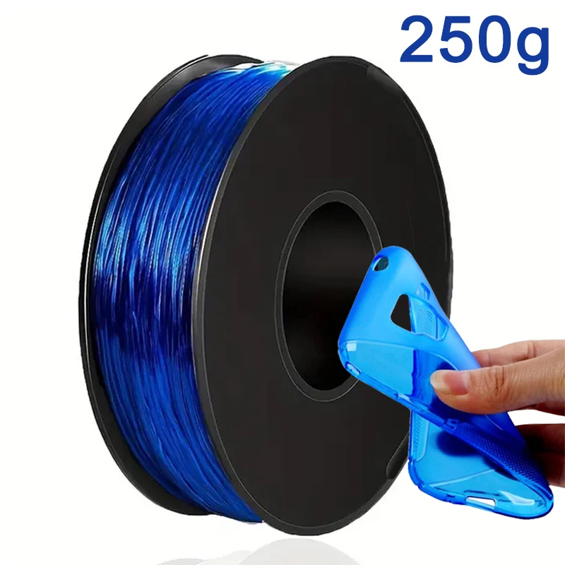 250g 3D Printer Flexible TPU Transparent Filament Elastic 1.75mm 3D Printing Material tpu transparent orange 250gx4