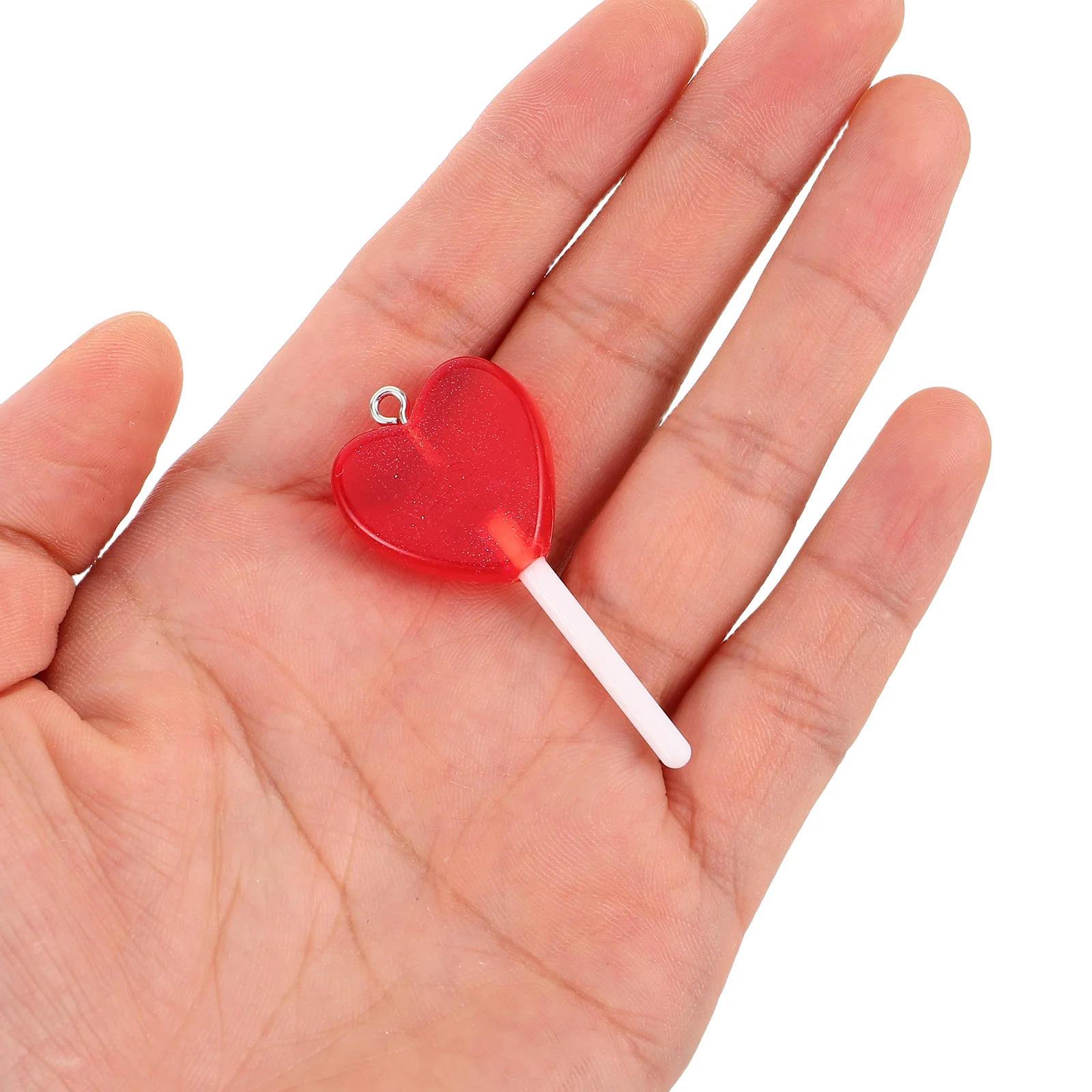 

40pcs Lollipop Charms Resin Candy Pendants For Diy Jewelry Making Heart Shaped Food Charms Craft Kids Montessori Inspired