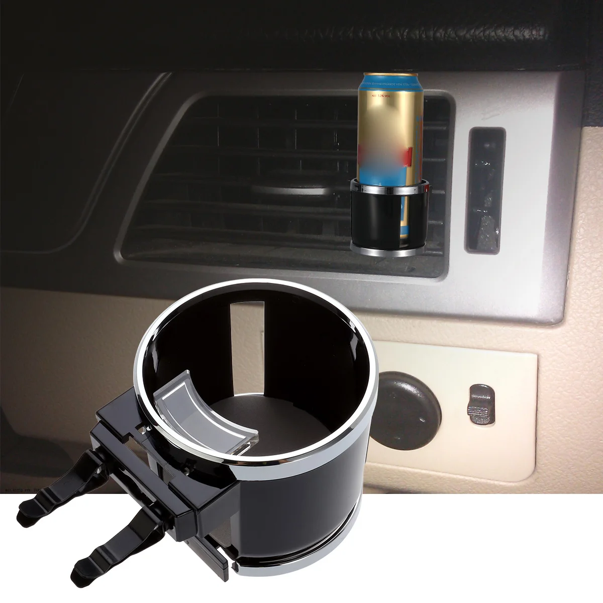 

Car Vent Drink Cup Holder Phone Stand AC Outlet Mount Bottle Holder Elastic Easy Install Car Interior Organizer