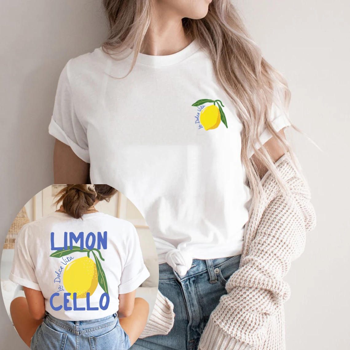 Camiseta Limoncello La Dolce Vita Italy, camiseta con diseño de limón para mujer, camisetas de manga corta con cuello redondo, camiseta gráfica Retro, regalo para amantes del limón