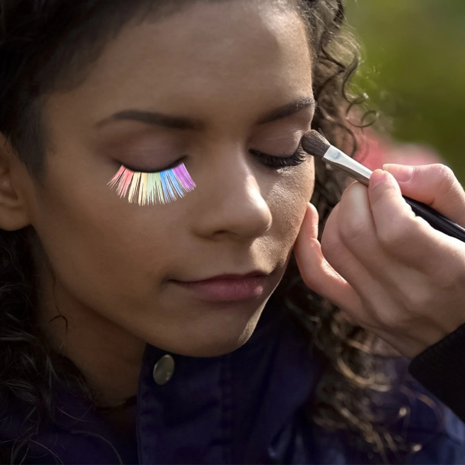 3ペアのつけまつげ カラフルなグリッターファイバー 簡単に貼って外せる 長持ちするアイメイク コスチュームフェスティバルナイトイベント用