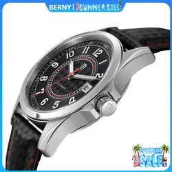 BERNY Automatic Mechanical Watches for Men 38mm Super Luminous PT5000 ST2130 High Precision Luxury Sapphire Wristwatch Easy Read