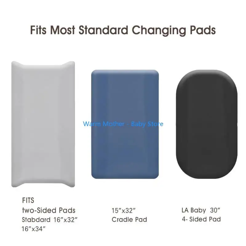 3 قطع من غطاء وسادة تغيير الحفاضات الناعمة والمسامية المصنوعة من الألياف الدقيقة لطاولة تغيير الحفاضات 57QE