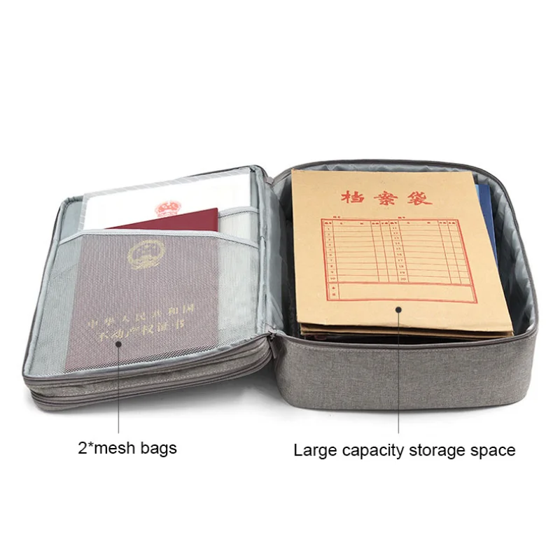 Document Storage Bag 3-layer Large Capacity Certificate Diploma File Contract Collection Important File Bag Organizer Storage
