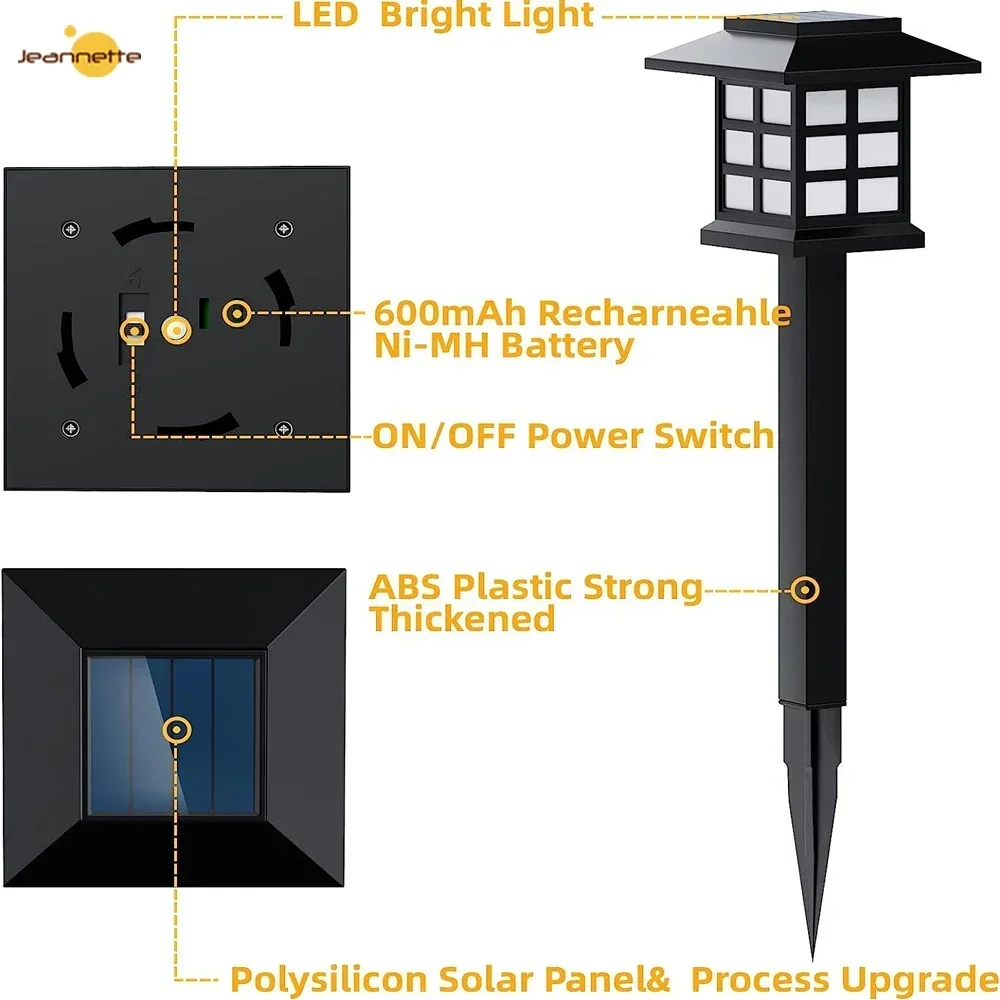 Solar Powered Courtyard Lights Garden Lattice Lawn Outdoor Antique Style House Lights Decor Dual-purpose Palace Lights