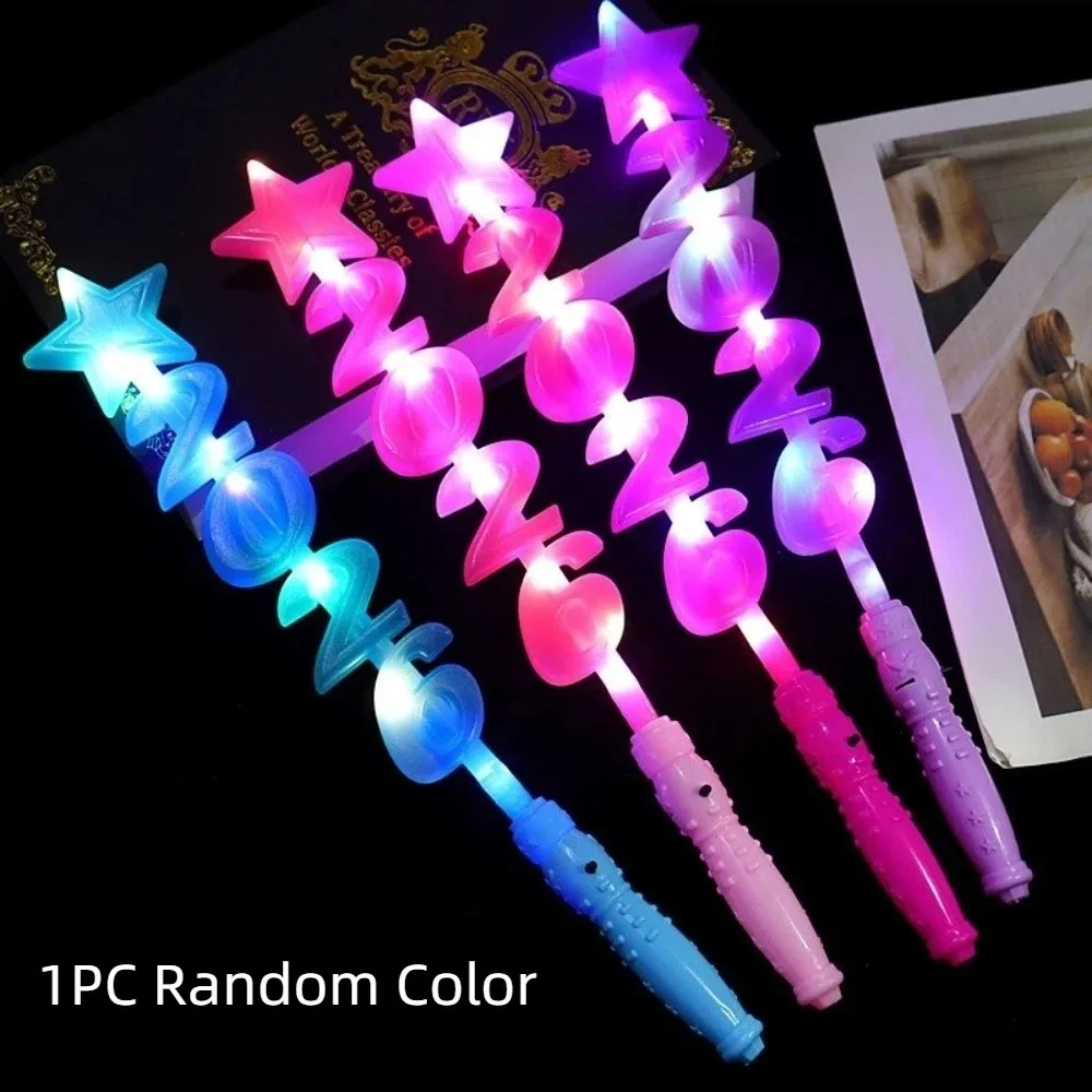 LED توهج 2026 سنة جديدة سعيدة عقال التصوير الفوتوغرافي أغطية الرأس الألياف البصرية تضيء 2026 توهج العصي البلاستيك عدد الرسالة #1