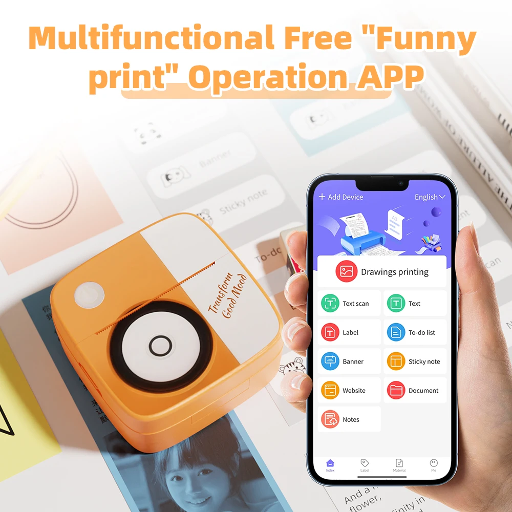 Portable Mini Thermal Printer Wirelessly For dolewa Photo Label Memo Wrong Question Printing With USB Cable Imprimante Portable
