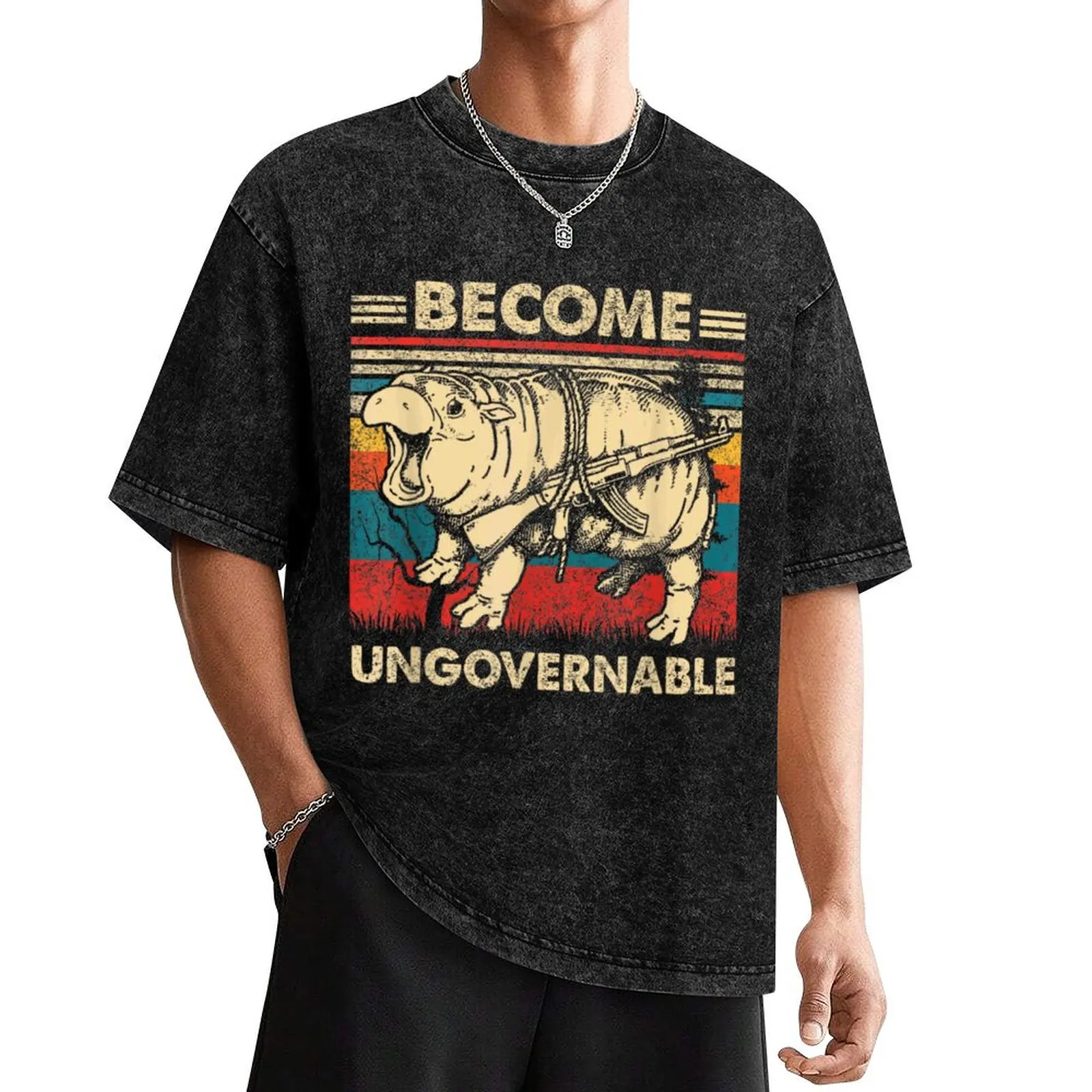 

Become Ungovernable Moo Deng For Kids, For Men, For Women, Cute Ba Gift Fan T-Shirt Man t-shirt mens designer clothes