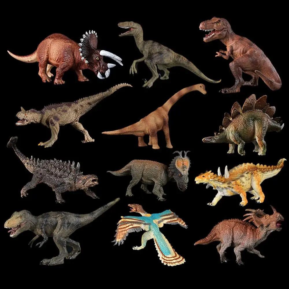 Multiple Sizes Dinosaur Model Rubber Realistic Dinosaur Action Figures Educational Jurassic Dinosaur Birthday Gift