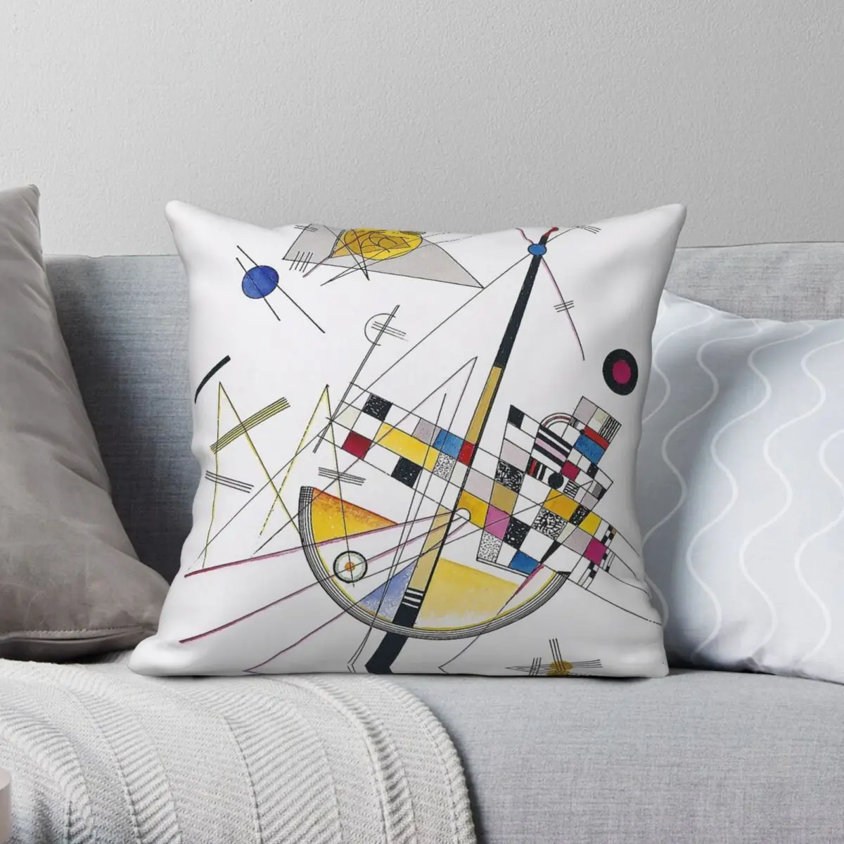 Wassily Kandinsky Delicate Tension Pillowcase Polyester Linen Velvet Printed Zip Decor Sofa Cushion Cover