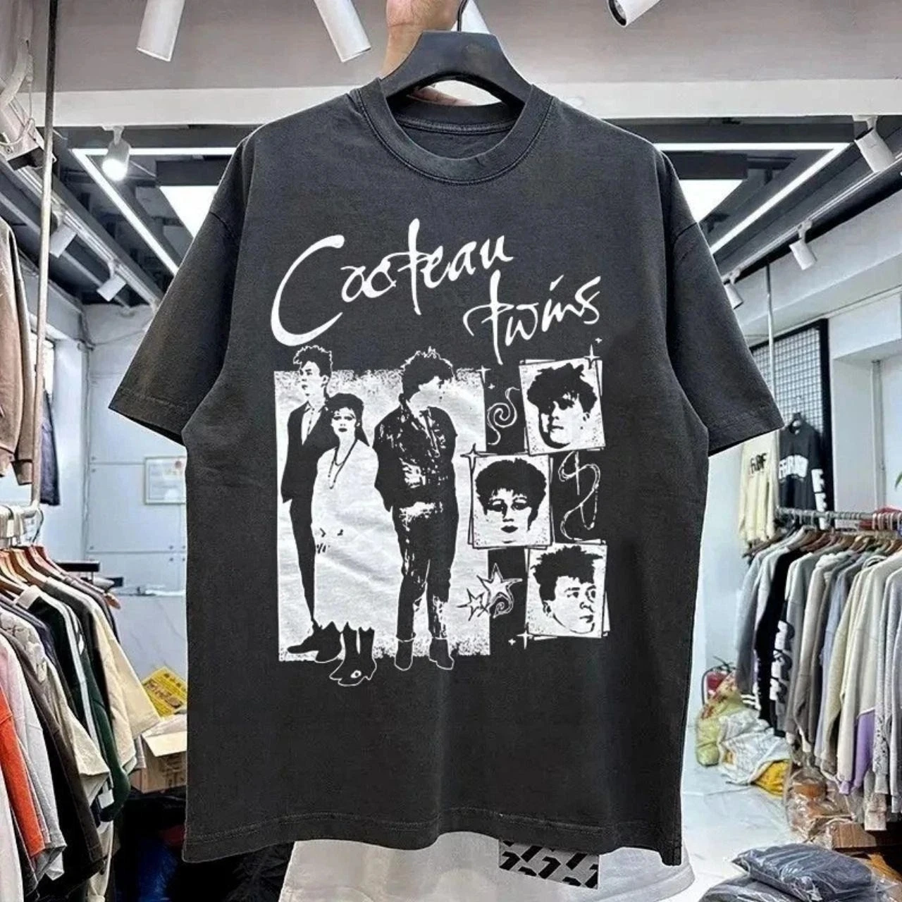 Retro Cocteau Twins Grafik-Unisex-T-Shirt Herren-T-Shirts Grafik-T-Shirts