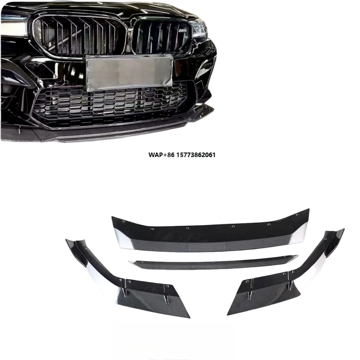 

Carbon Fiber Car Front Bumper Lip Suitable for M5 F90 2021 F90 LCI