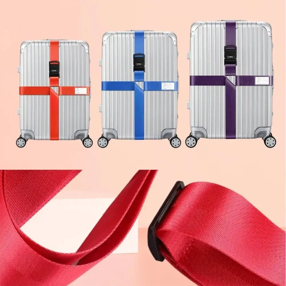 Anti-theft Luggage Buckle Cross Strap Adjustable Anti-lost Luggage Buckle Strap With Password Lock Packing Travel Accessories