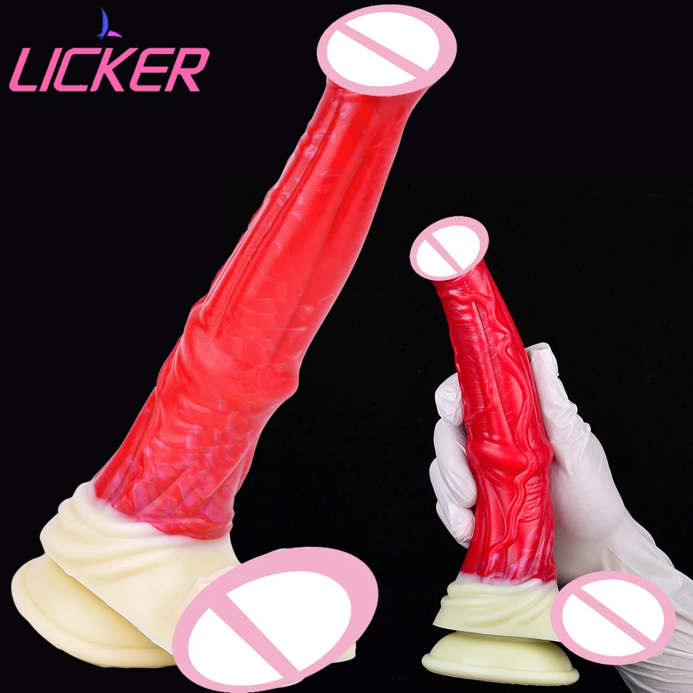 

LICKER Orgasm Experience Vagina Massager Anal Sex Toy Artificial Horse Dildo Large Butt Plug Fantasy Penis Masturbator For Women