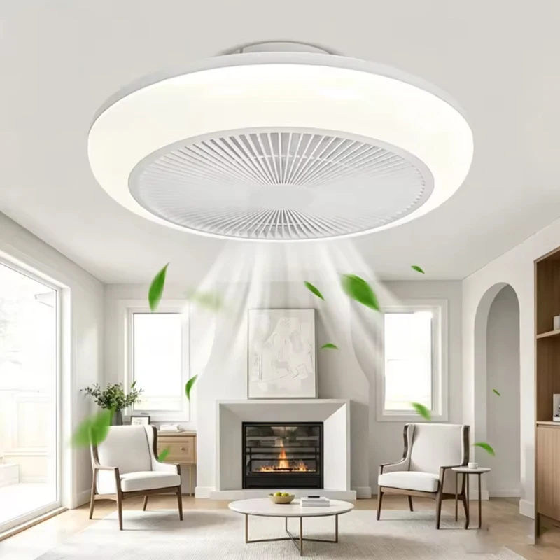 Modern 46CM Ceiling Fan with LED Light DC Motor Remote Control for Bedroom Dining Room Smart Electric Fan with Lamp