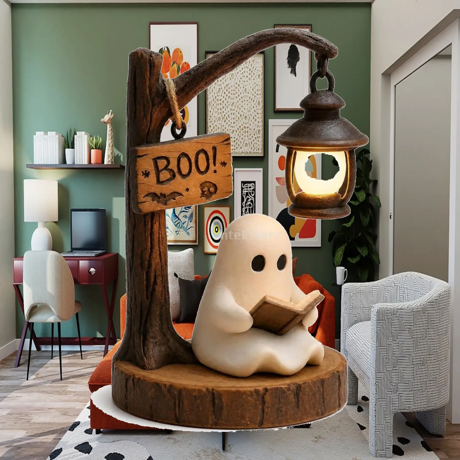 figurinha-de-espectro-com-lanterna-decorativa-de-luz-quente-para-amantes-de-livros