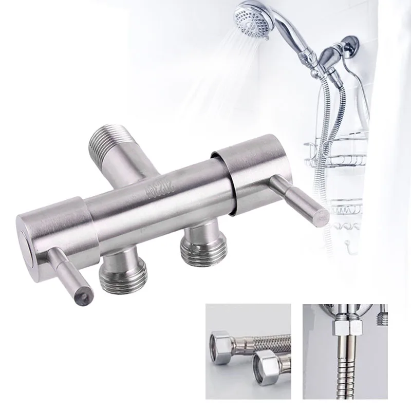 Toilet Water Separator, One in Two Angle Valve, Bathroom Faucet, Triangular Three-way Dual Control, Dual Switch