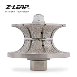 Z-LEAP V40 Full Bullnose Diamond Hand Profiler,Vacuum Brazed Router Bit Wet Use for Hand Tool Granite Marble Grinding