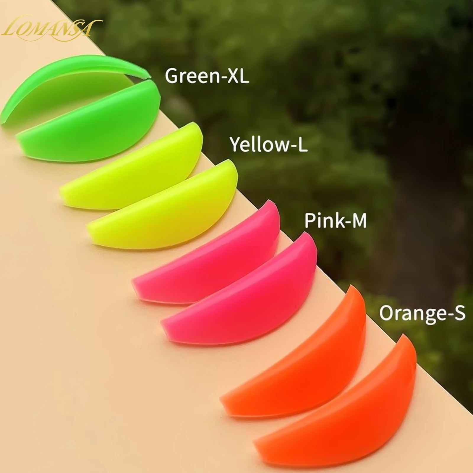 Lomansa 4 Pairs L Curl Silicone Eyelash Perm Pads Sticky Lashes Rods Shield Lifting 3D Eyelash Curler Accessories Makeup Tool