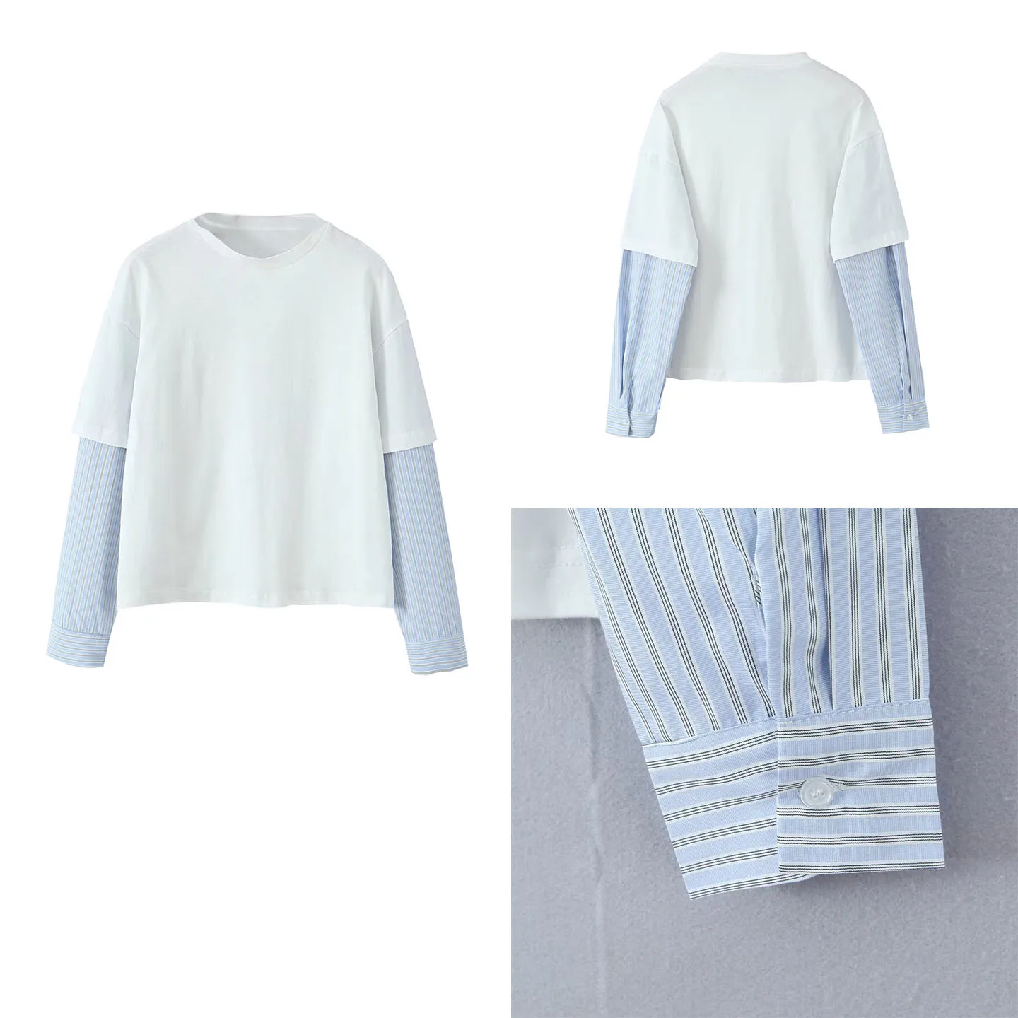 

Новинка осени 2022, женская простая свободная футболка irt Sve, искусственная двухсекционная футболка, универсальная базовая футболка китайского бренда Z