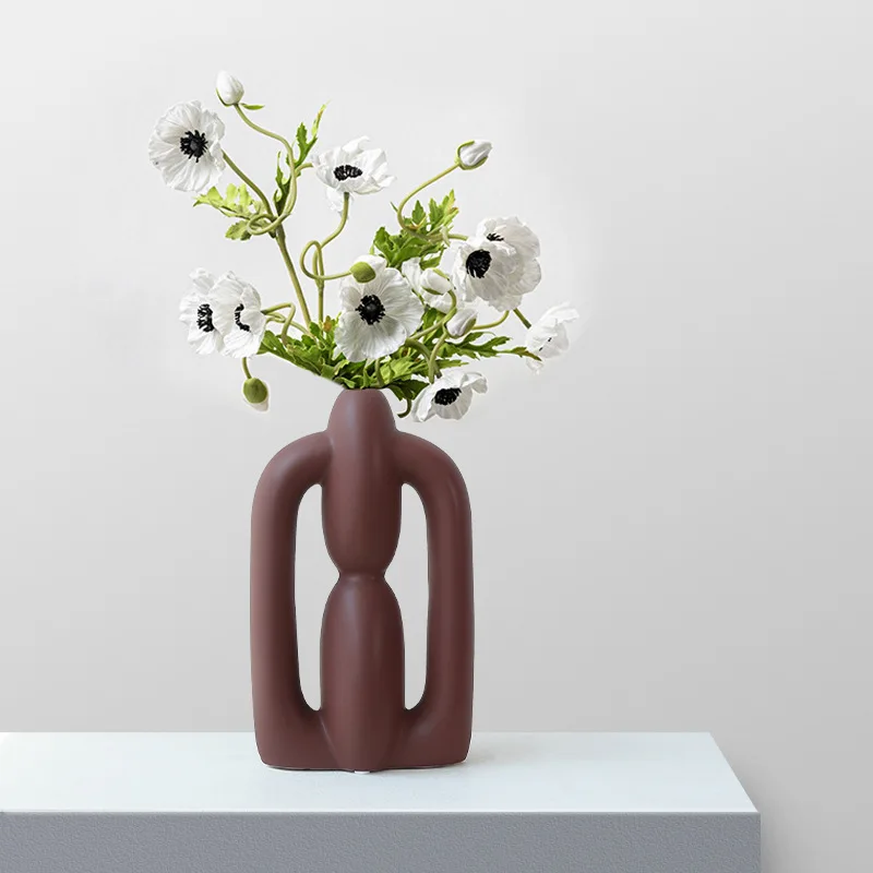 

Artistic Curved Vase Simple Home Decor Ceramic Craft Creative Bedroom Ornament Table Decorative Vases Flower Arrangement Bottle