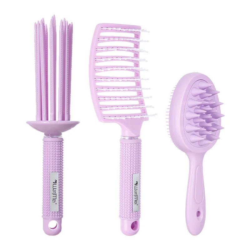 WANMEI كاندي كولور شامبو فرشاة تدليك مشط مزدوج الوجهين ثنائي الغرض شامبو قطعة أثرية فرشاة تنظيف فروة الرأس تدليك مشط
