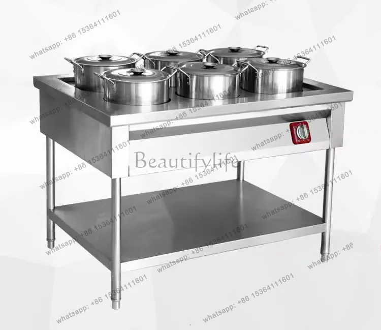 LJY commercial electric heating and insulation soup pool soup stove dining table fast food truck