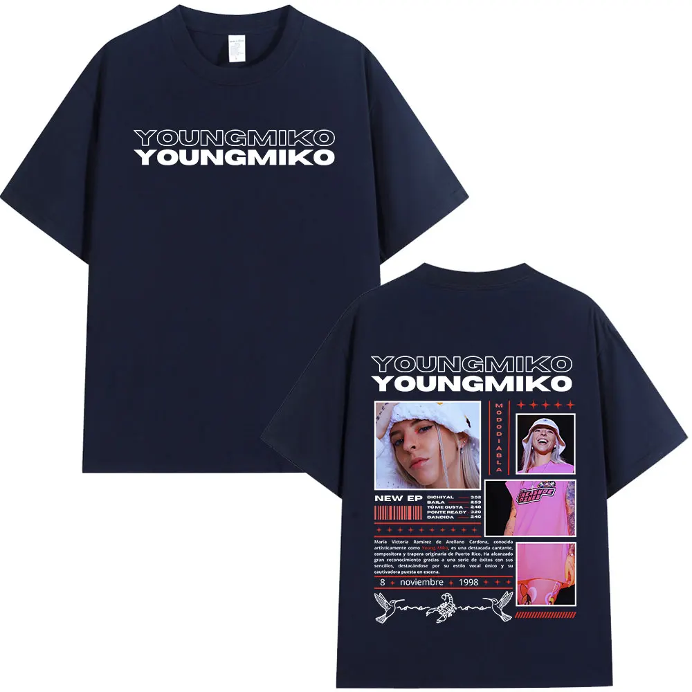 Rapper Young Miko Att Album T-shirt Tour Merch Short Sleeve Tee Shirt Men Women Clothes Loose Cotton T-shirts Streetwear Unisex