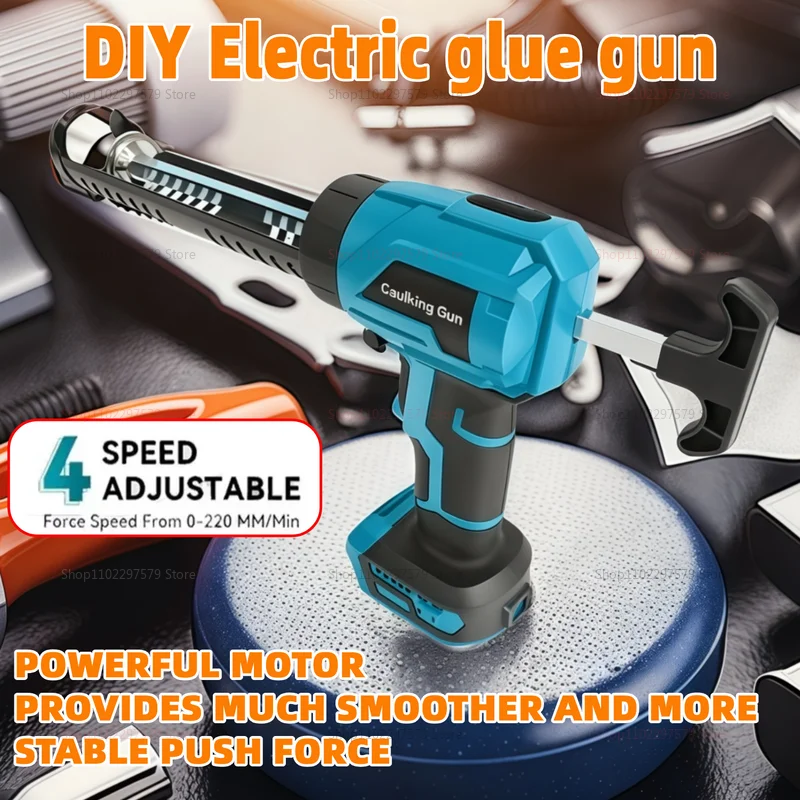 

Cordless Electric Caulking Gun 4 Speeds Wireless Glass Sealant Gun for Doors Windows Filling Sewing Makita 21V Battery Pin