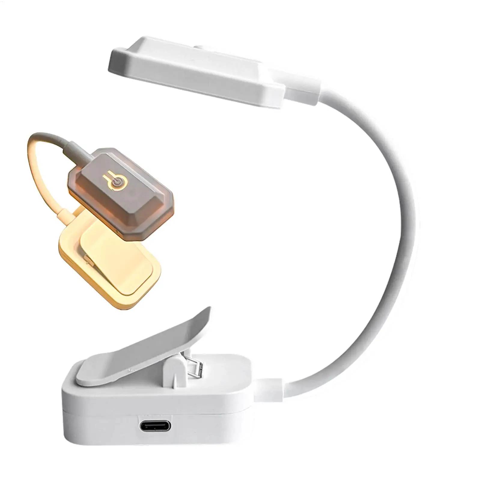 Clip on Book Light Flexible USB Rechargeable Adjustable Read Lamp Compact USB Book Light for Bedside Bedroom Study Home School