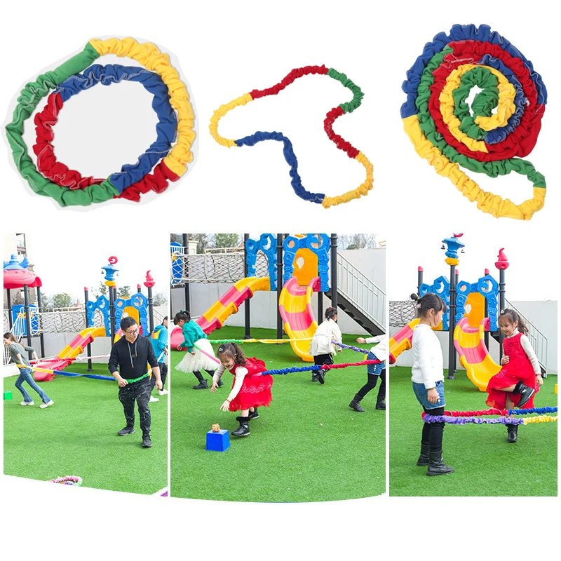 Southeast Northwest Running Kids Game Toy Adult Outdoor Team Cooperation Sport Toys Training Equipment Elasticity Rope Loop Prop