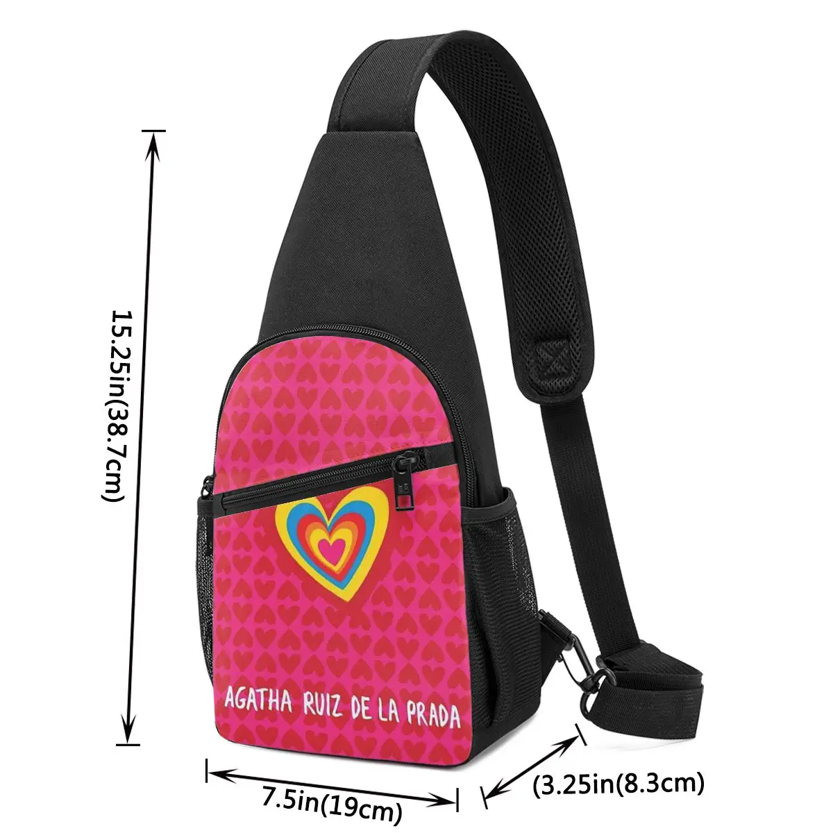 Agatha Ruiz-De La-Prada Pattern Chest Bag Men Sling Crossbody Backpack Chest Bag Travel Hiking Daypack Shoulder Bag
